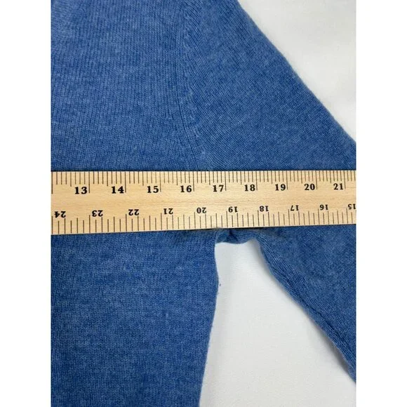 Adrienne Vittadini Womens 100% 2 Ply Cashmere Sweater Blue V-Neck Long Sleeve M - Picture 4 of 10